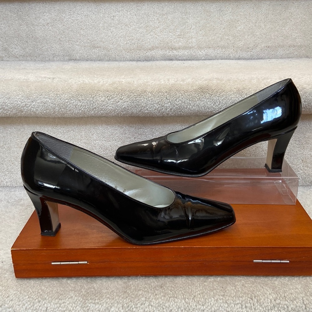 harvey black patent leather pumps / heels